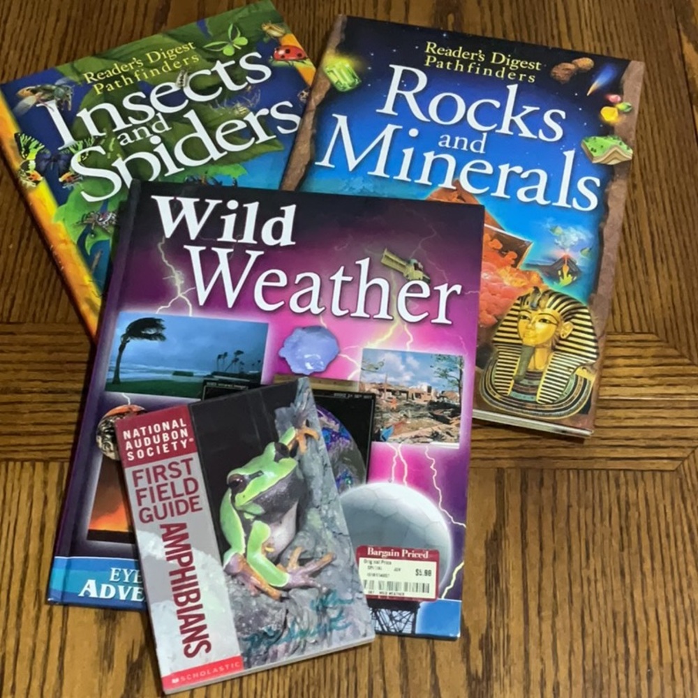 Rocks & Minerals, Insects & Spiders, Wild Weather & First Field Guide Amphibians